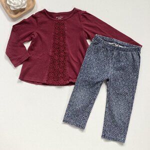 First Impressions Burgundy Floral Outfit